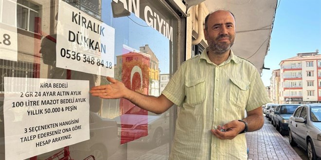 Bu türlü ‘kiralık’ ilanı görülmedi: 100 litre mazota kiralık dükkan