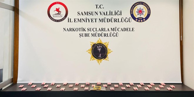 Samsun’da 2 bin 263 sentetik ecza hapı ele geçirildi